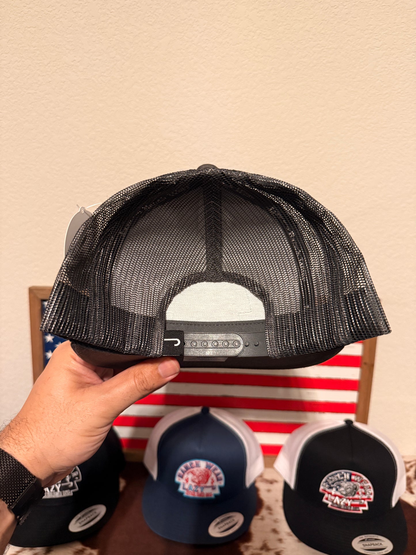 Lazy J Ranch Grey Turquoise Arrowhead Classic Five Panel Trucker Hat