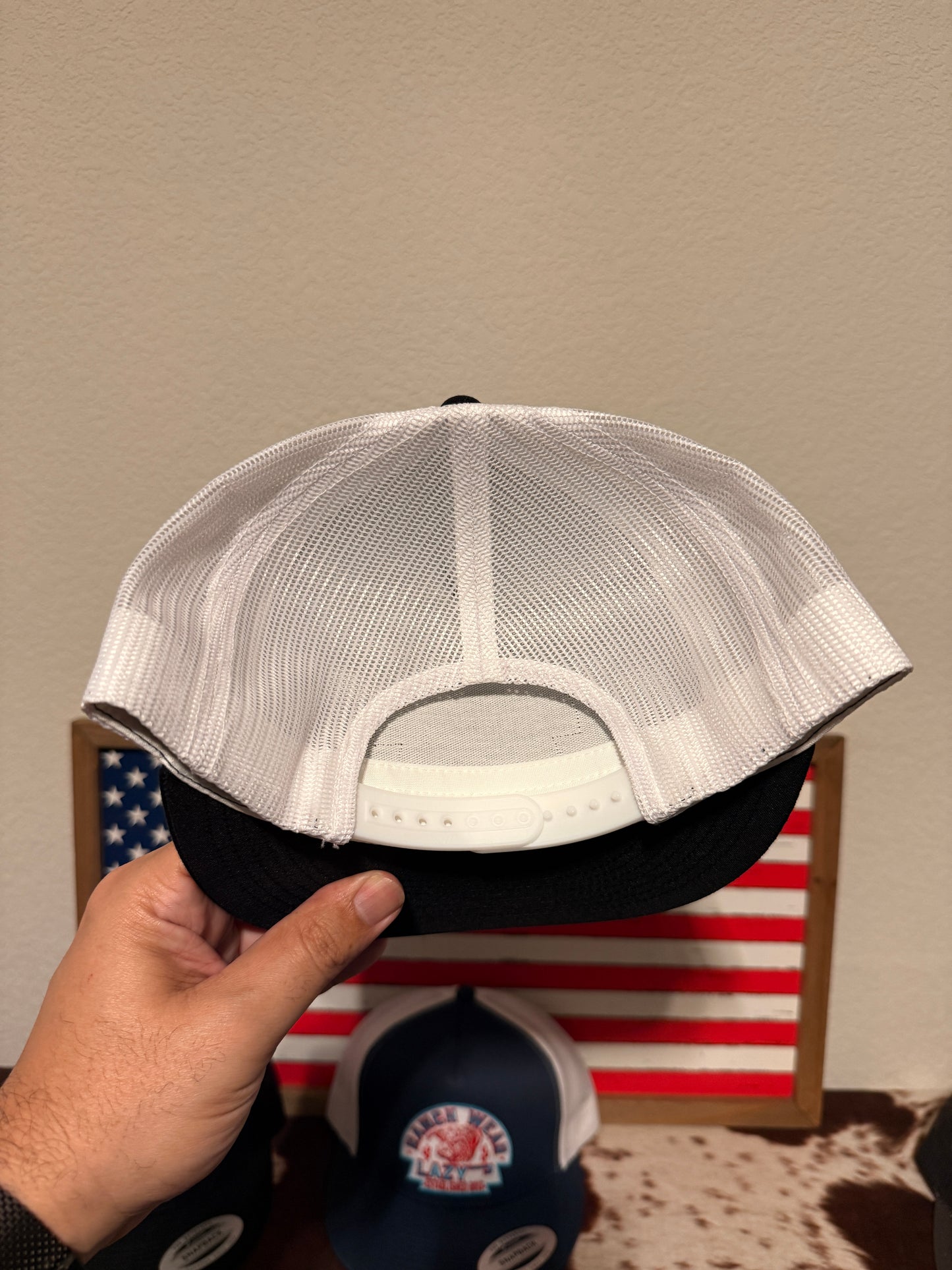 Lazy J Ranch Black & White USA Arrowhead Classic Five Panel Trucker Hat