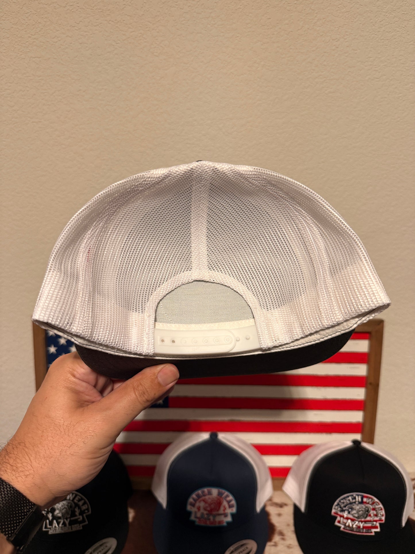 Lazy J Ranch Dark Grey & White Original Buckle Classic Five Panel Trucker Hat