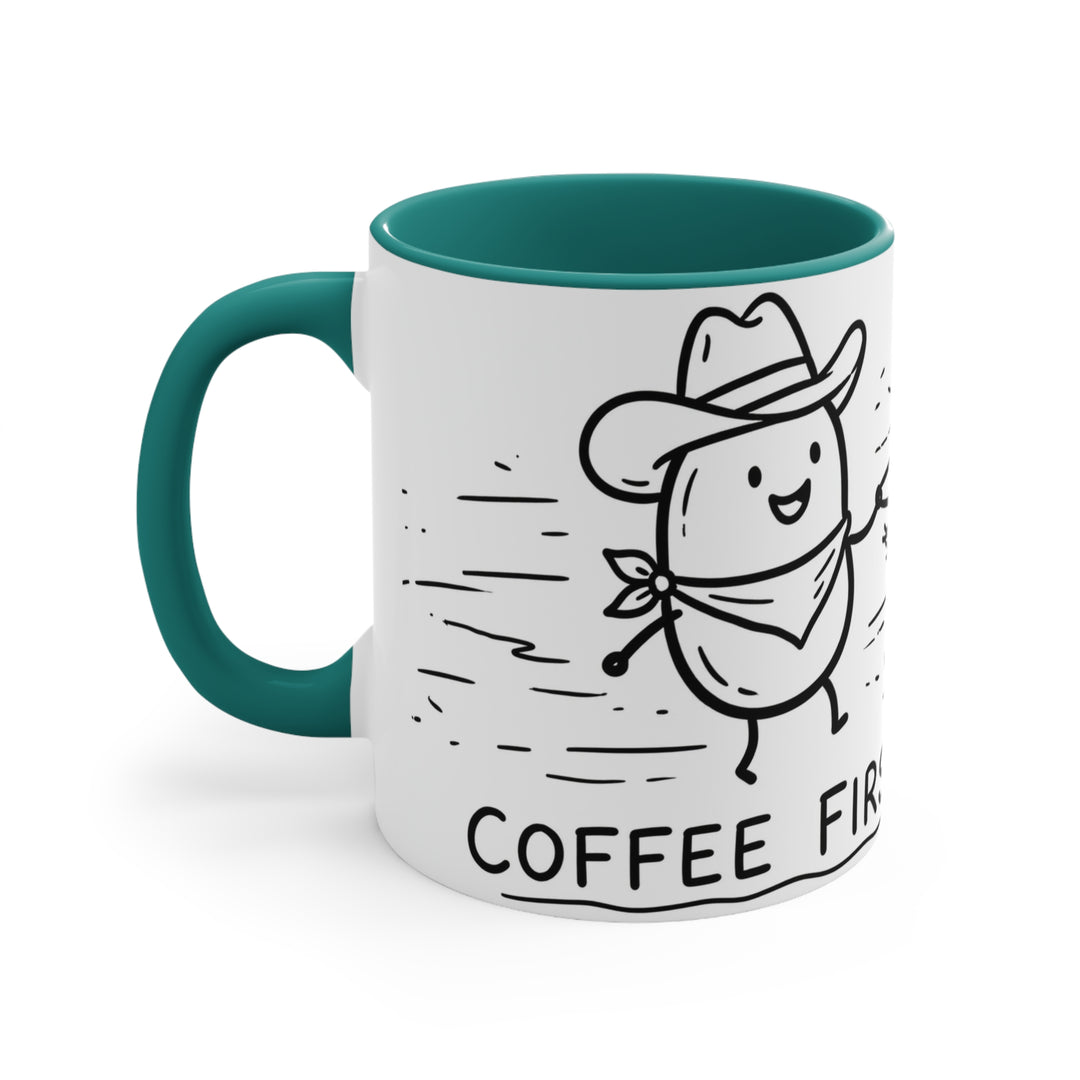 Coffee First, Rodeo Later Cowboy 11oz Accent Mug