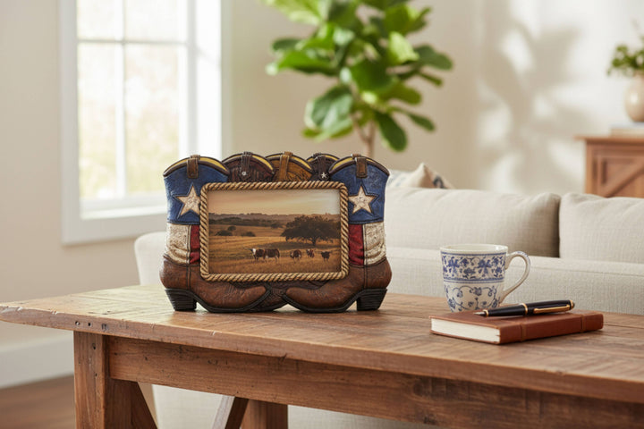 Patriotic Boots Texas Color Star 6” x 4” Picture Frame