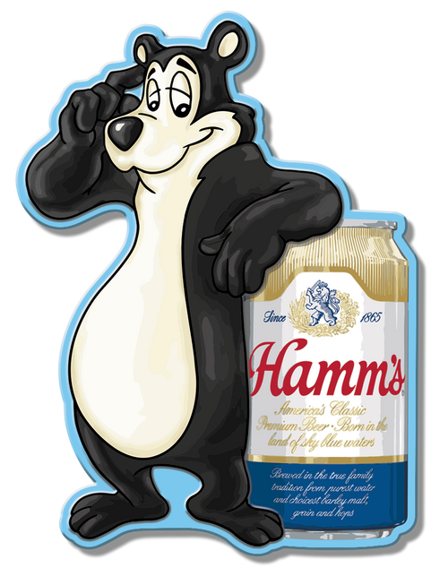 Hamm's Bear Aluminum Sign