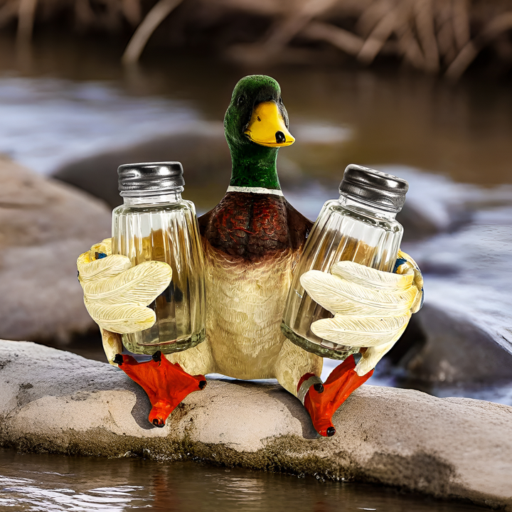 Salt and Pepper Shakers-Duck Holding