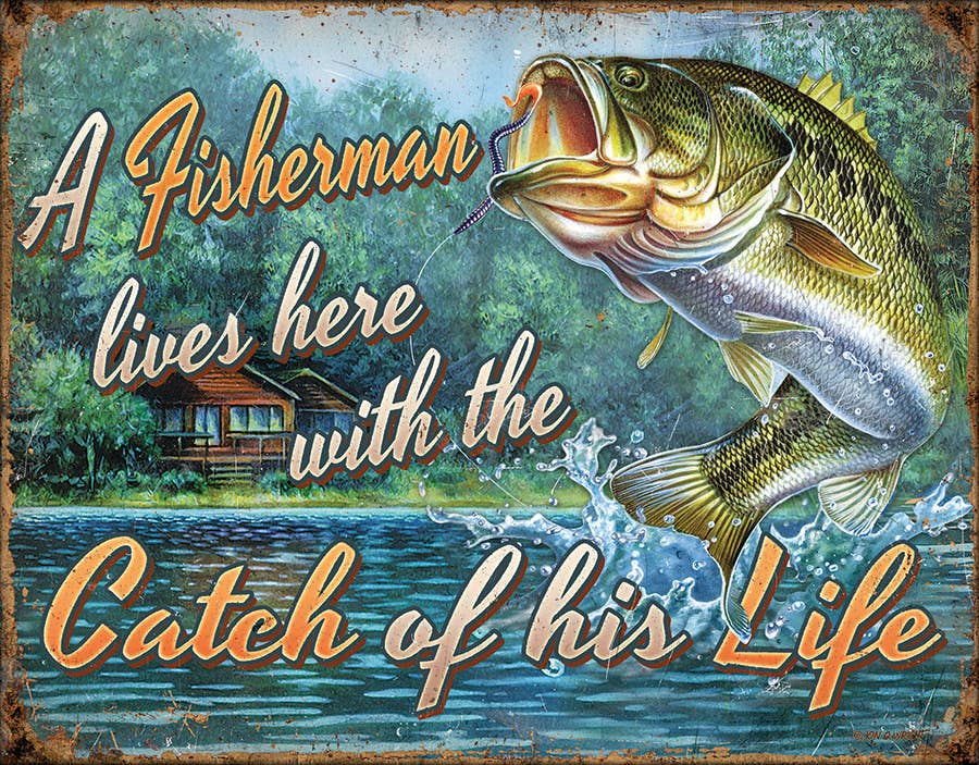 Fisherman's Catch Tin Sign