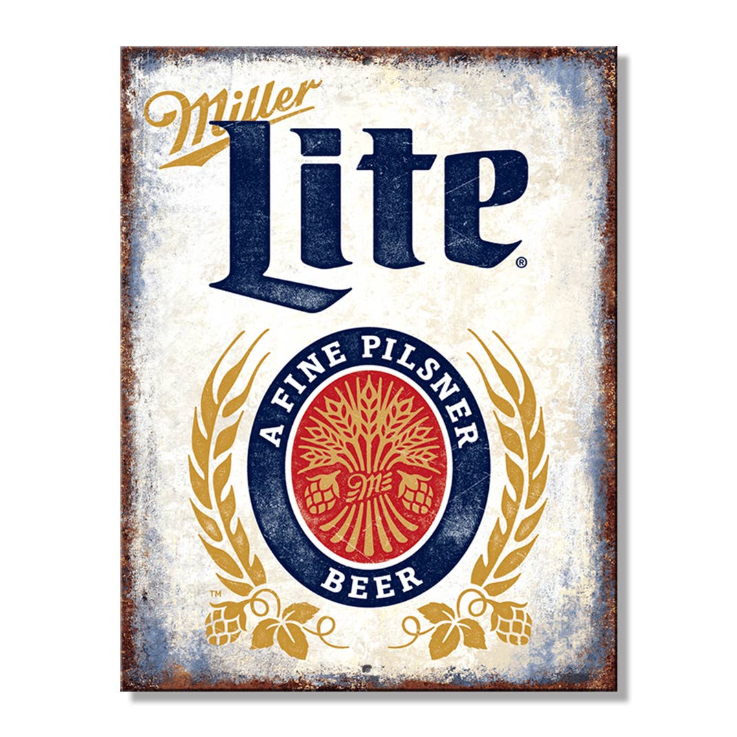SH - Miller Lite 8.25in. x 10.75in. Tin Sign