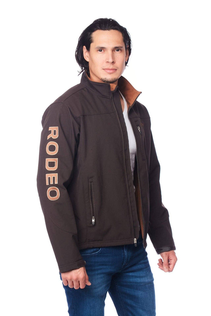 Men's Soft Shell Bonded Jacket -NJ650-EMB-BROWN-COGNAC