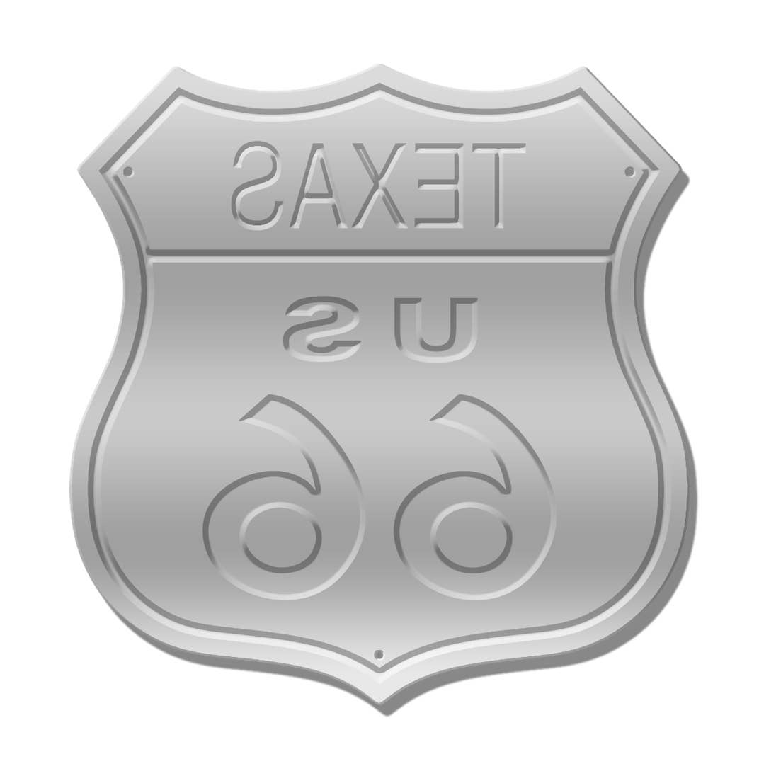 RT. 66 Shield TX Tin Sign
