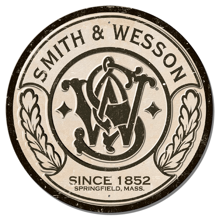 ROUND - Smith &amp; Wesson - Round Tin Sign