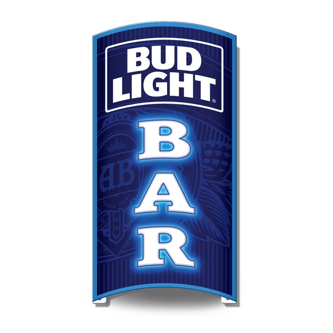 ROLLED: Bud Light 7.5in. x 17.5in. Rolled Aluminum Sign