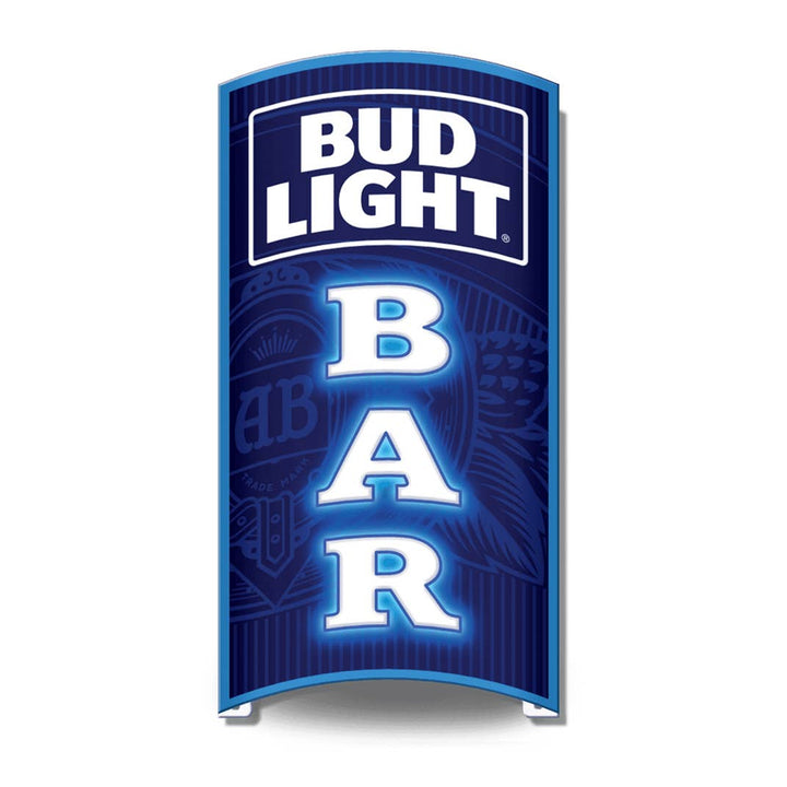 ROLLED: Bud Light 7.5in. x 17.5in. Rolled Aluminum Sign