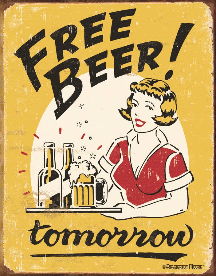 Moore - Free Beer Tin Sign