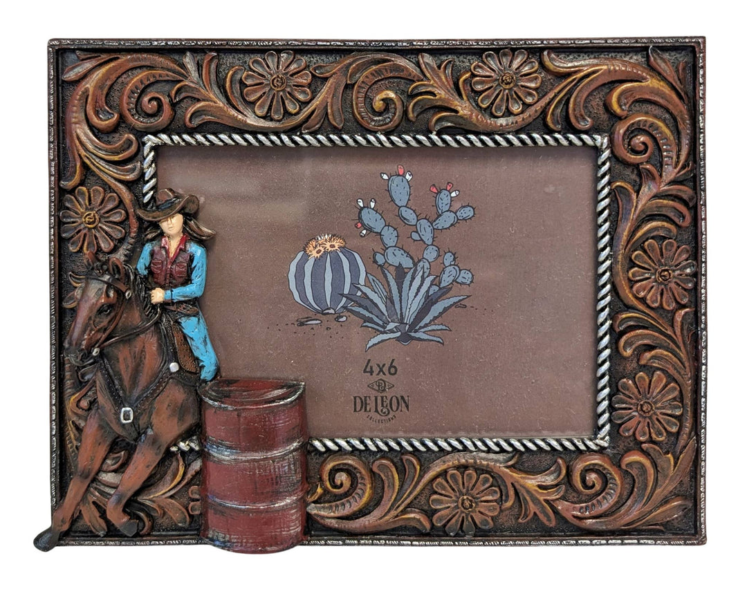BARREL RACER 6X4 PHOTO FRAME-WESTERN DECOR-WESTERN HOME