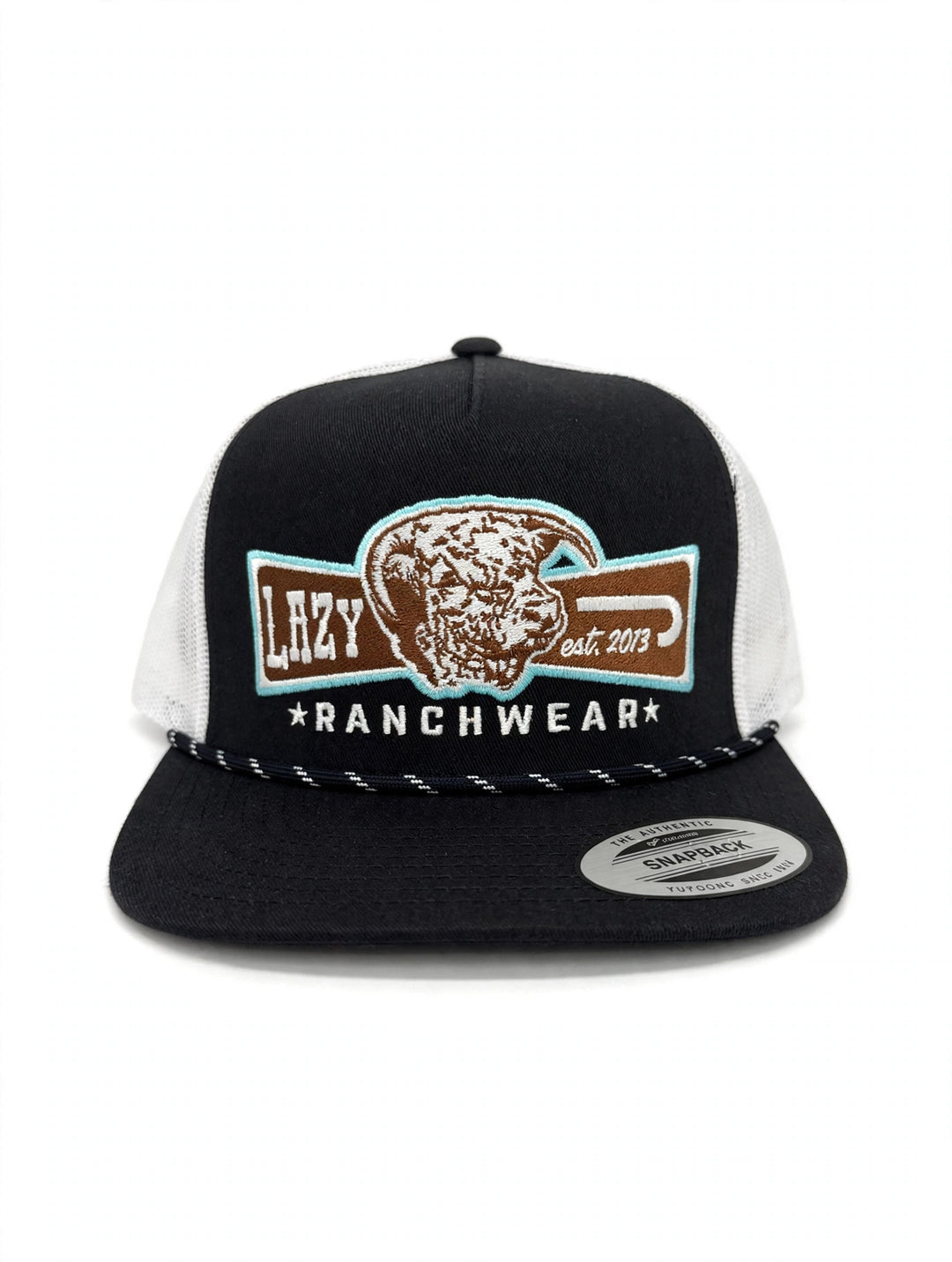 Lazy J Ranch Navy & White Diamond Banner Classic Rope Trucker Hat