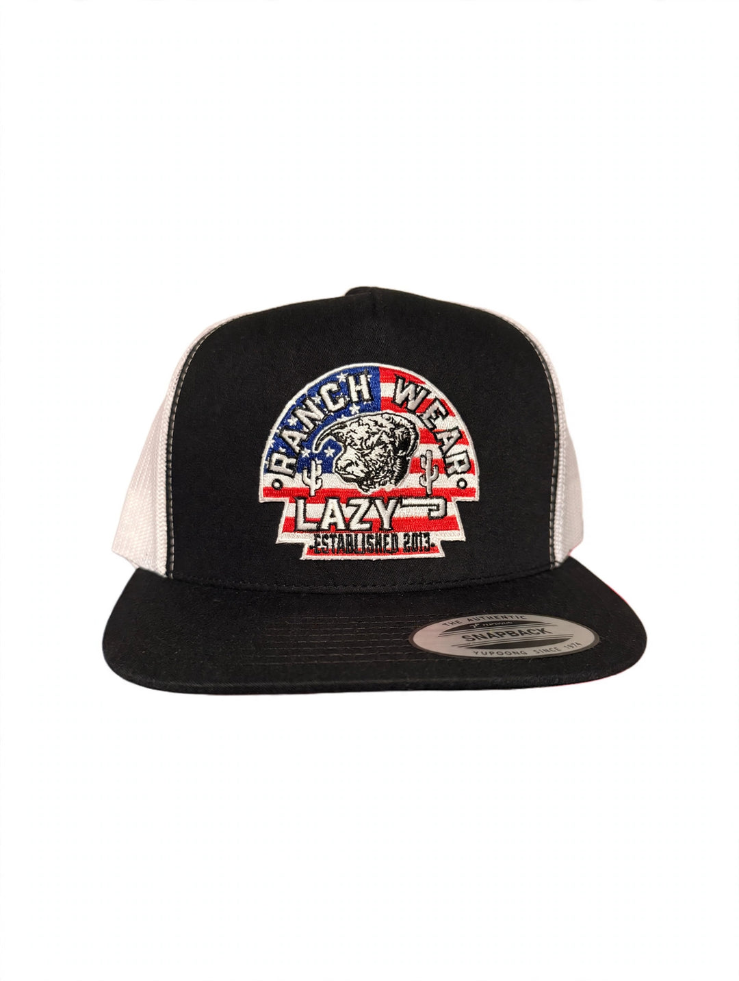Lazy J Ranch Black & White USA Arrowhead Classic Five Panel Trucker Hat