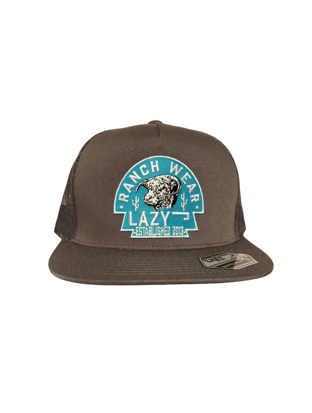 Lazy J Ranch Grey Turquoise Arrowhead Classic Five Panel Trucker Hat