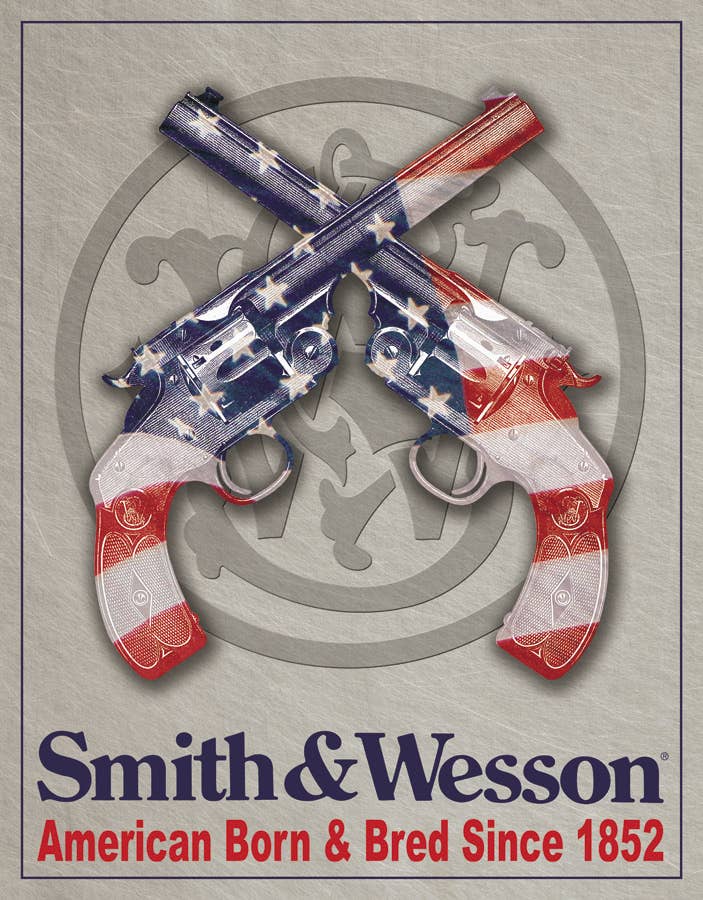 S&amp;W - American Born Tin Sign
