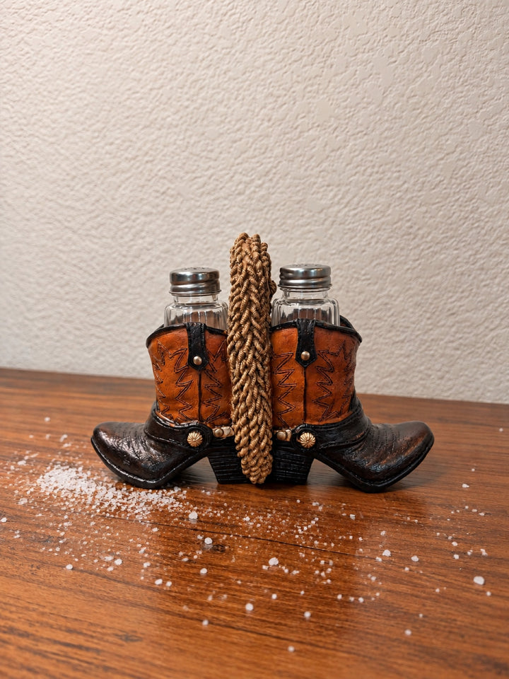 Brown Boots Salt and Pepper Shaker Holder - Photo