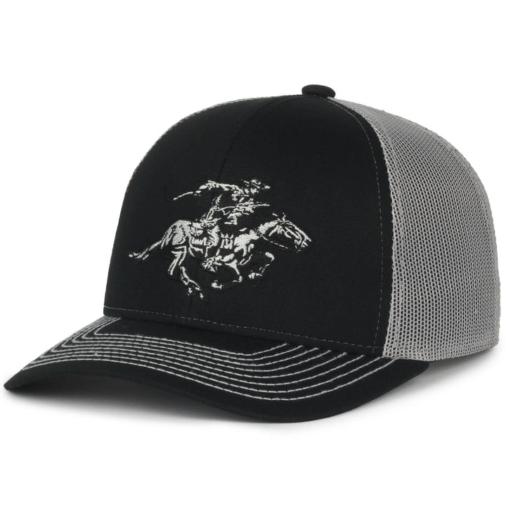 Winchester Horse and Rider Black Trucker Hat