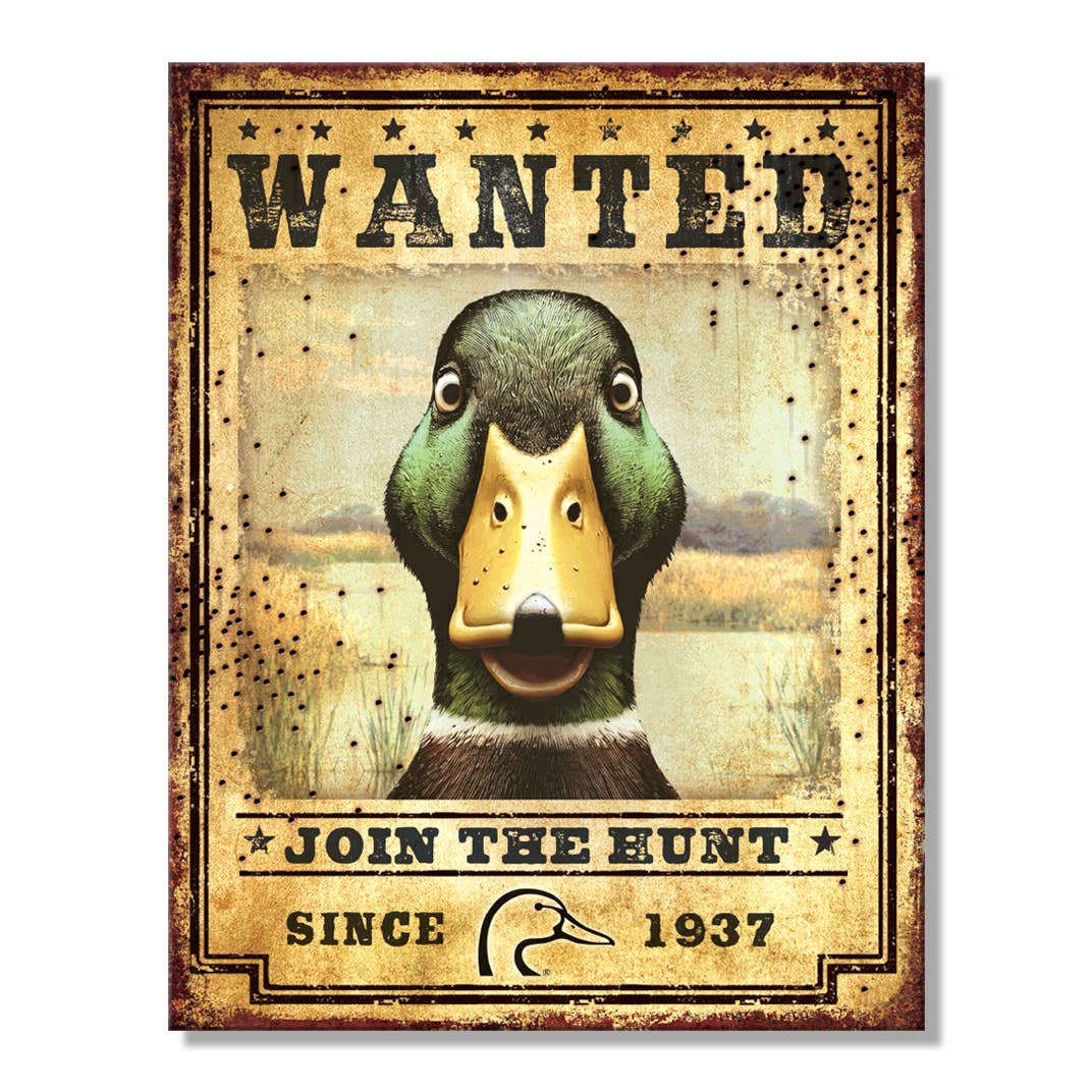 DU - Duck Wanted Tin Sign