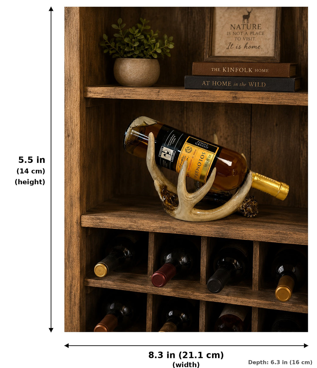 ANTLER WINE HOLDER - Measurements