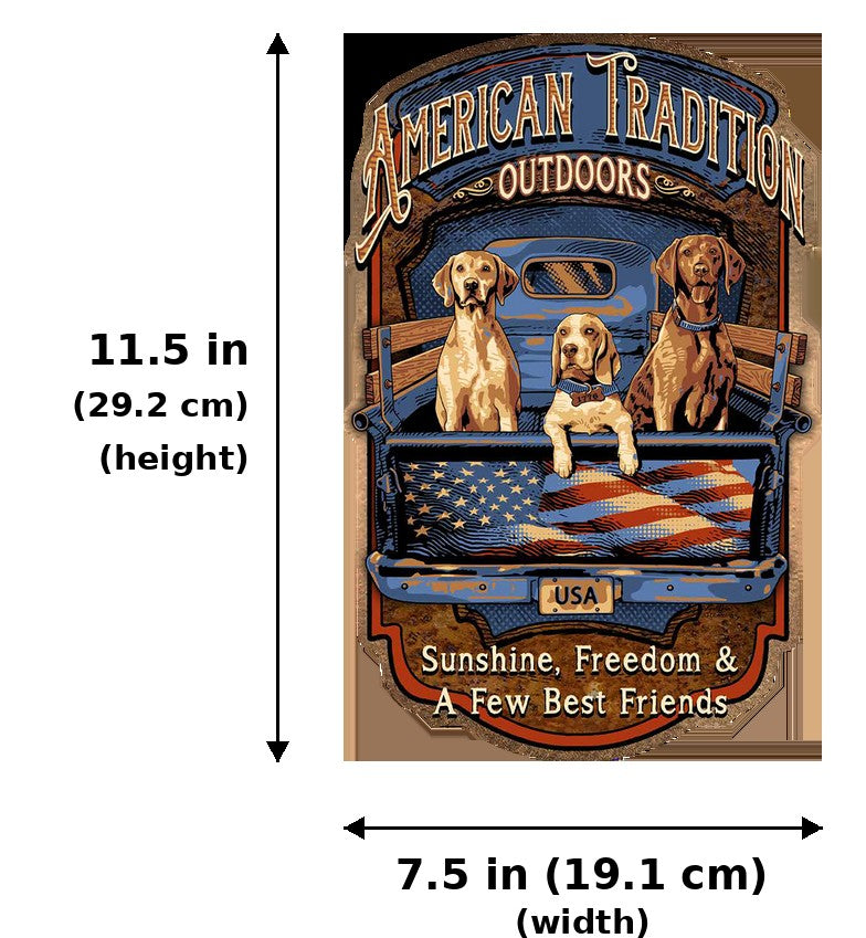 American Tradition Aluminum Sign - Measurements