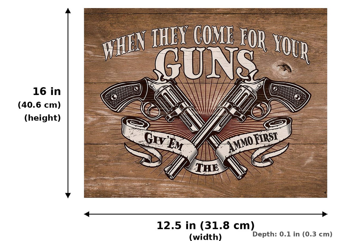 Ammo First Tin Sign - Measurements