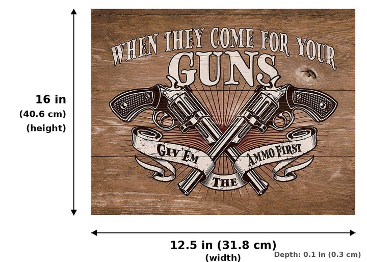 Ammo First Tin Sign - Measurements