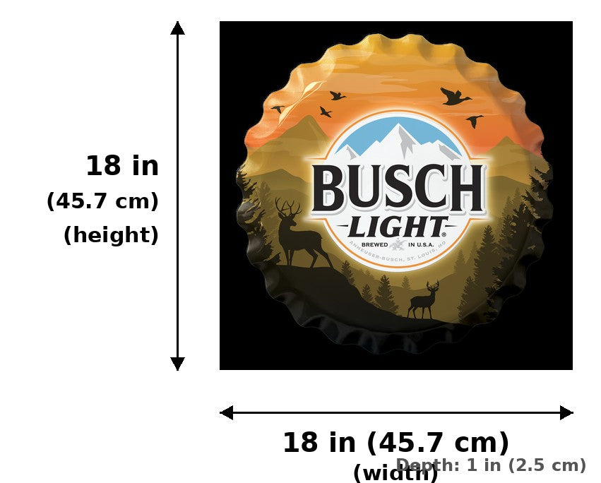 Anheuser-Busch - Busch Light Hunting 18 Bottle Cap - Measurements