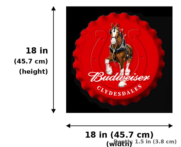 Anheuser-Busch Clydesdale Bottle Cap - Measurements