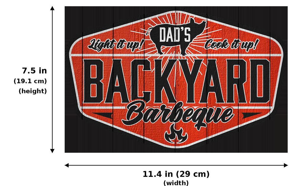 Backyard BBQ Aluminum Sign - Measurements