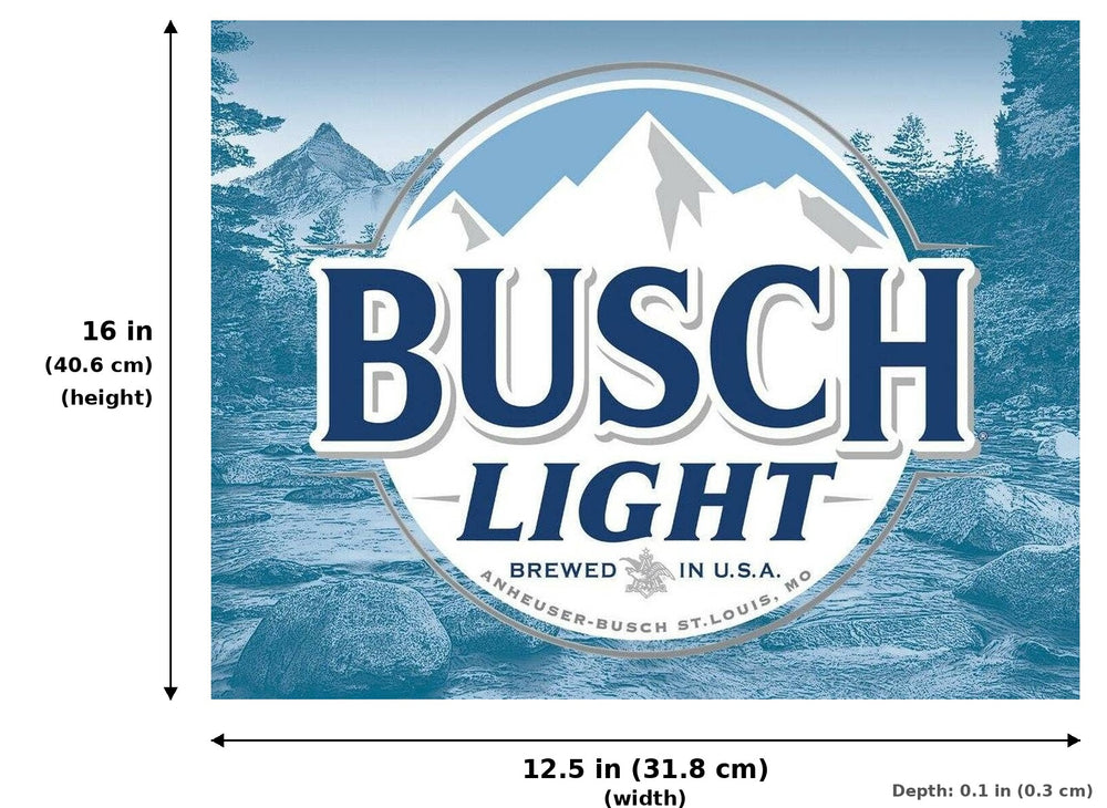 Busch Light Logo Tin Sign - Measurements