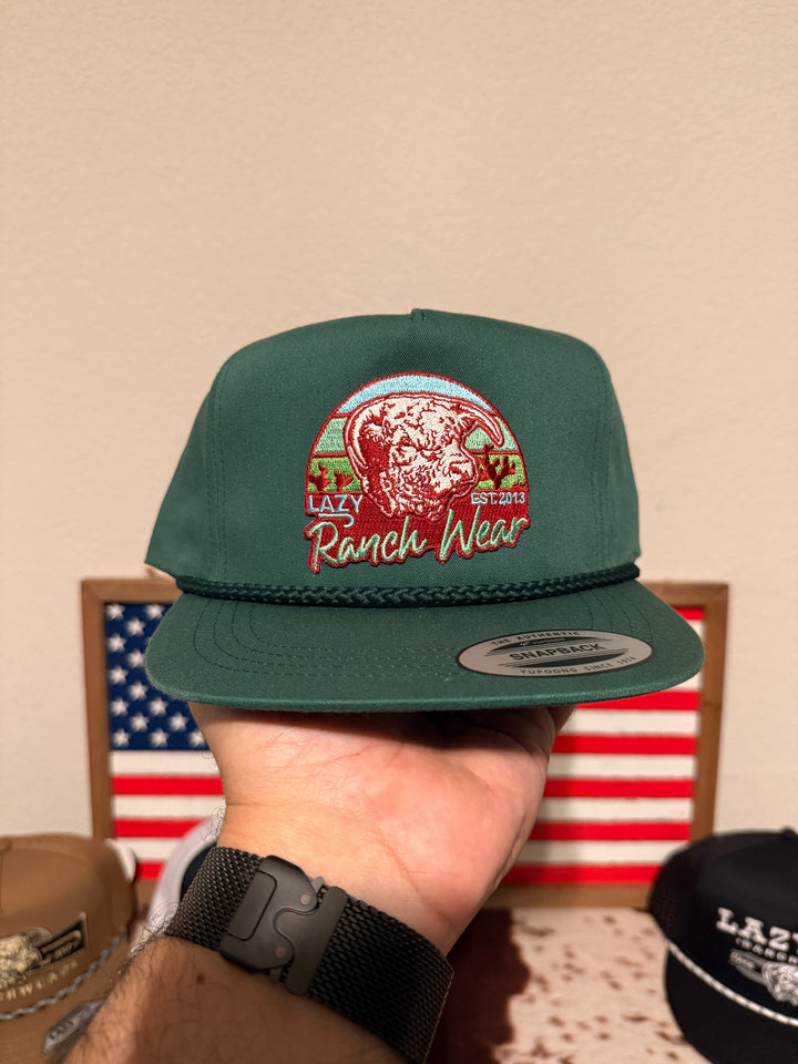 Lazy J Ranch Green Prickly Pear Classic Rope Trucker Hat