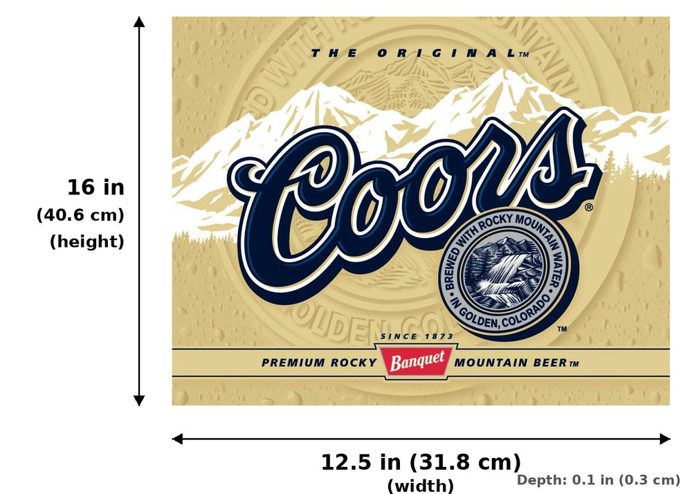 Coors Label Tin Sign - Measurements