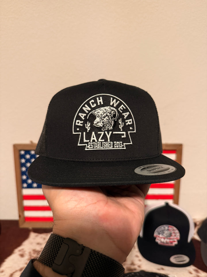 Lazy J Ranch Black Arrowhead Classic Five Panel Trucker Hat