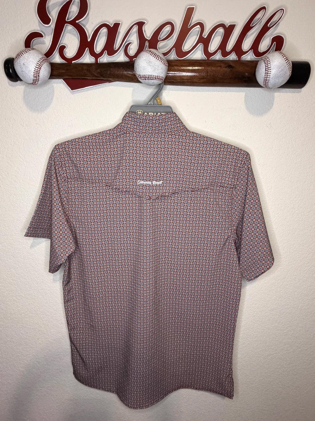 Cabana’s Ranch T-shirt Pearl Snap ( brown geometric pattern )
