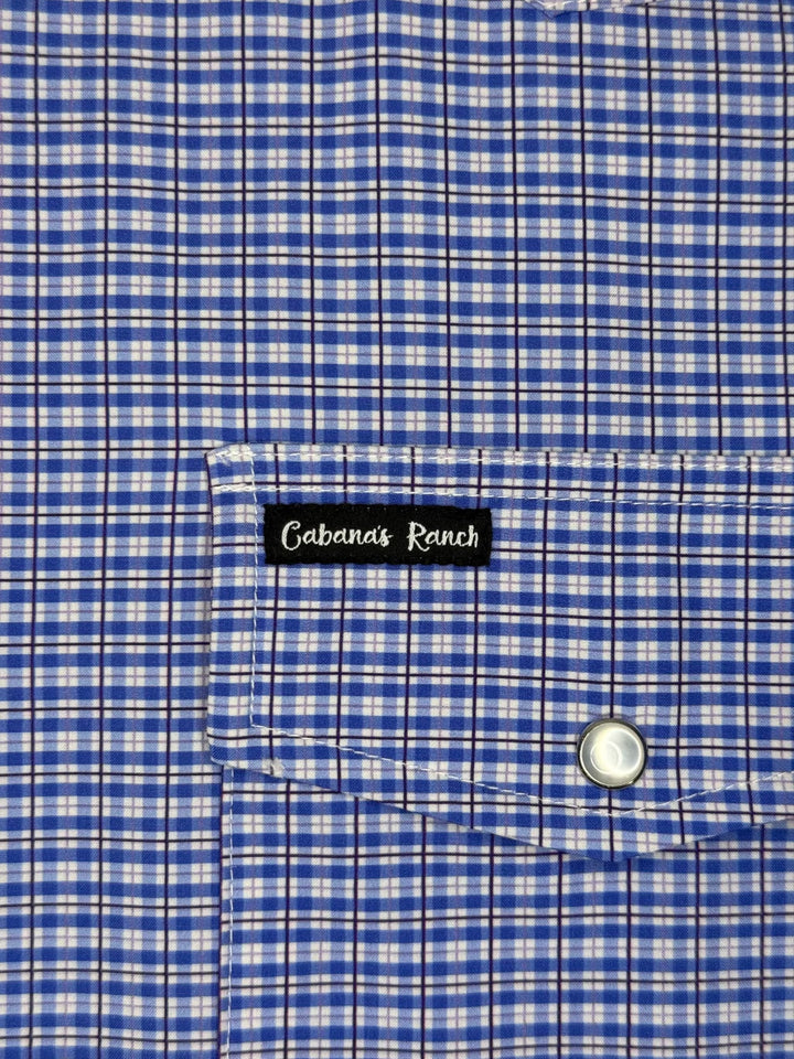 Cabana’s Ranch Shirt - Pearl Snap (Blue Chess)