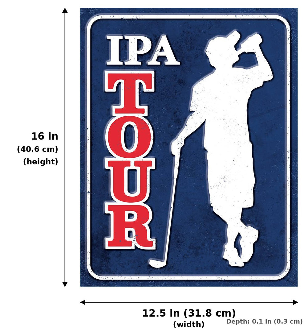 IPA Tour Tin Sign - Measurements