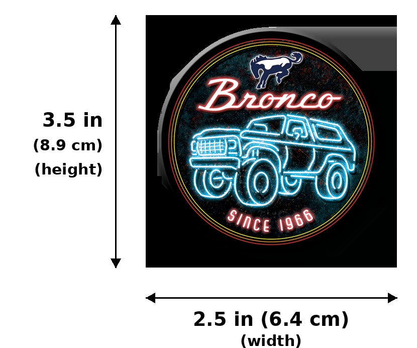 Magnet: Bronco 66 Neon 3in. Round - Measurements