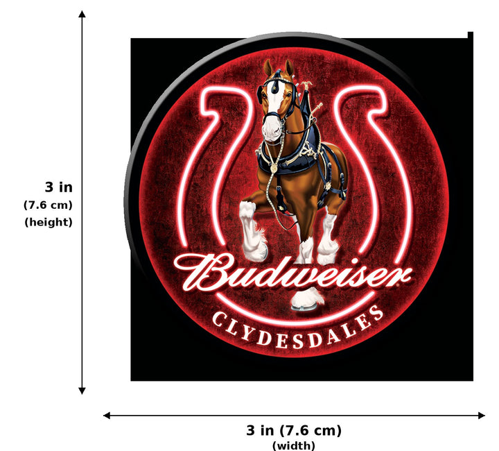 Magnet: Budweiser - Clydesdales - ROUND - Measurements