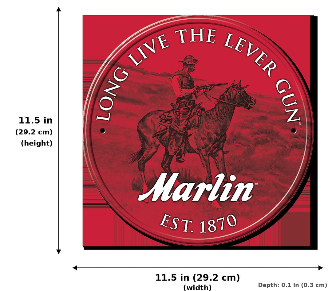 Marlin Round Tin Sign - Measurements