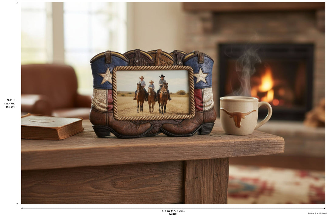 Patriotic Boots Texas Color Star 6” x 4” Picture Frame - Measurements