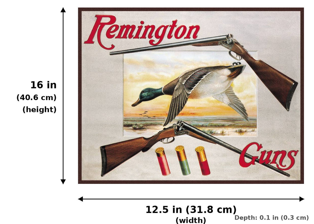REM - 2 Shotguns & Duck Tin Sign - Measurements
