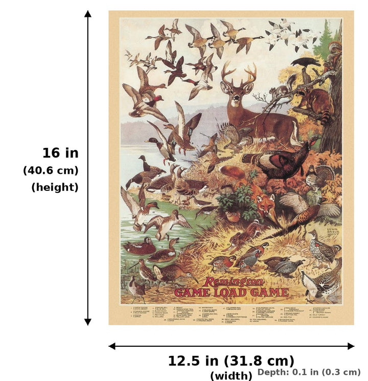 REM - GAME LOAD Tin Sign - Measurements