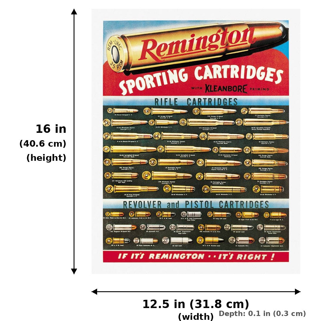 REM - Sporting Cartridges Tin Sign - Measurements