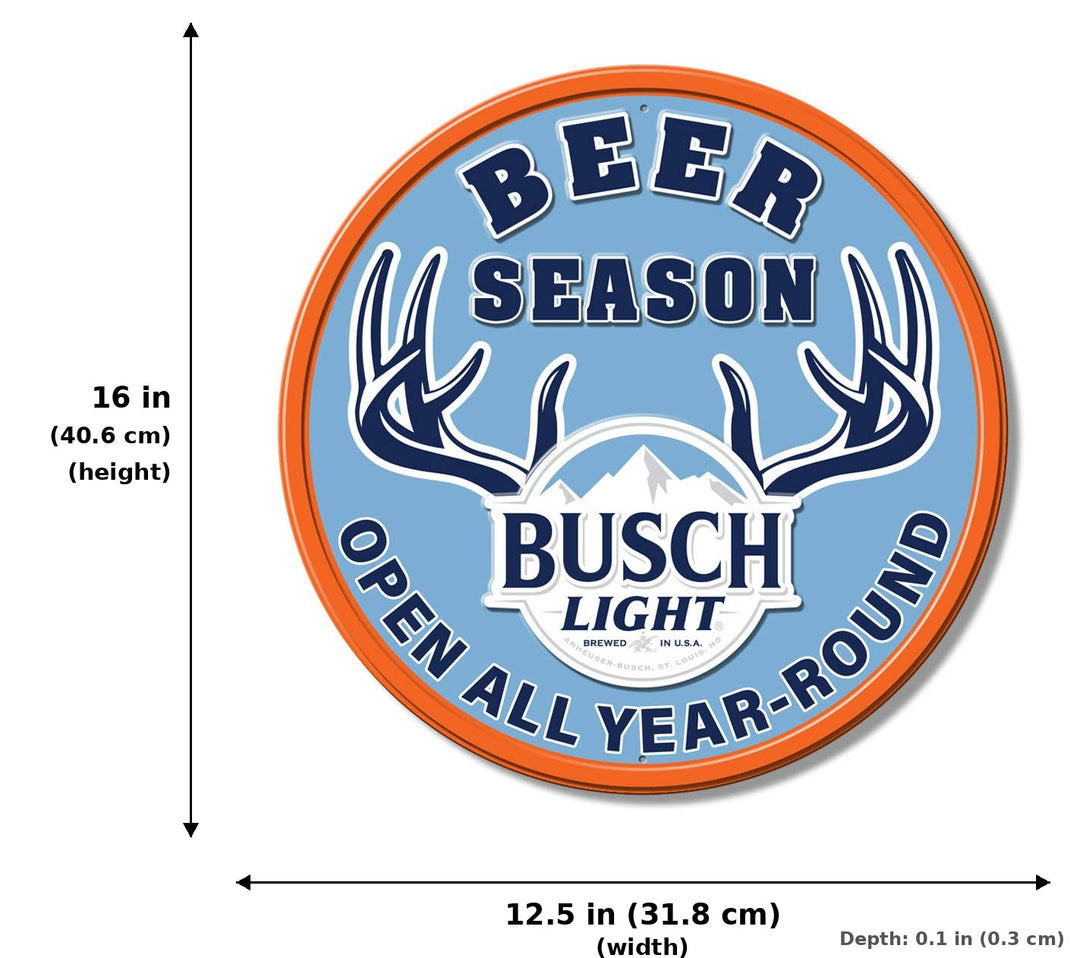 ROUND - BL Beer Season Tin Sign - Measurements