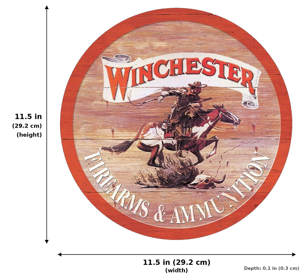 ROUND - Winchester Express Round Tin Sign - Measurements