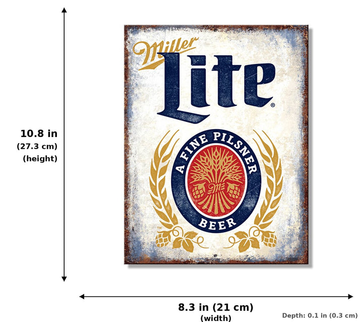 SH - Miller Lite Tin Sign - Measurements