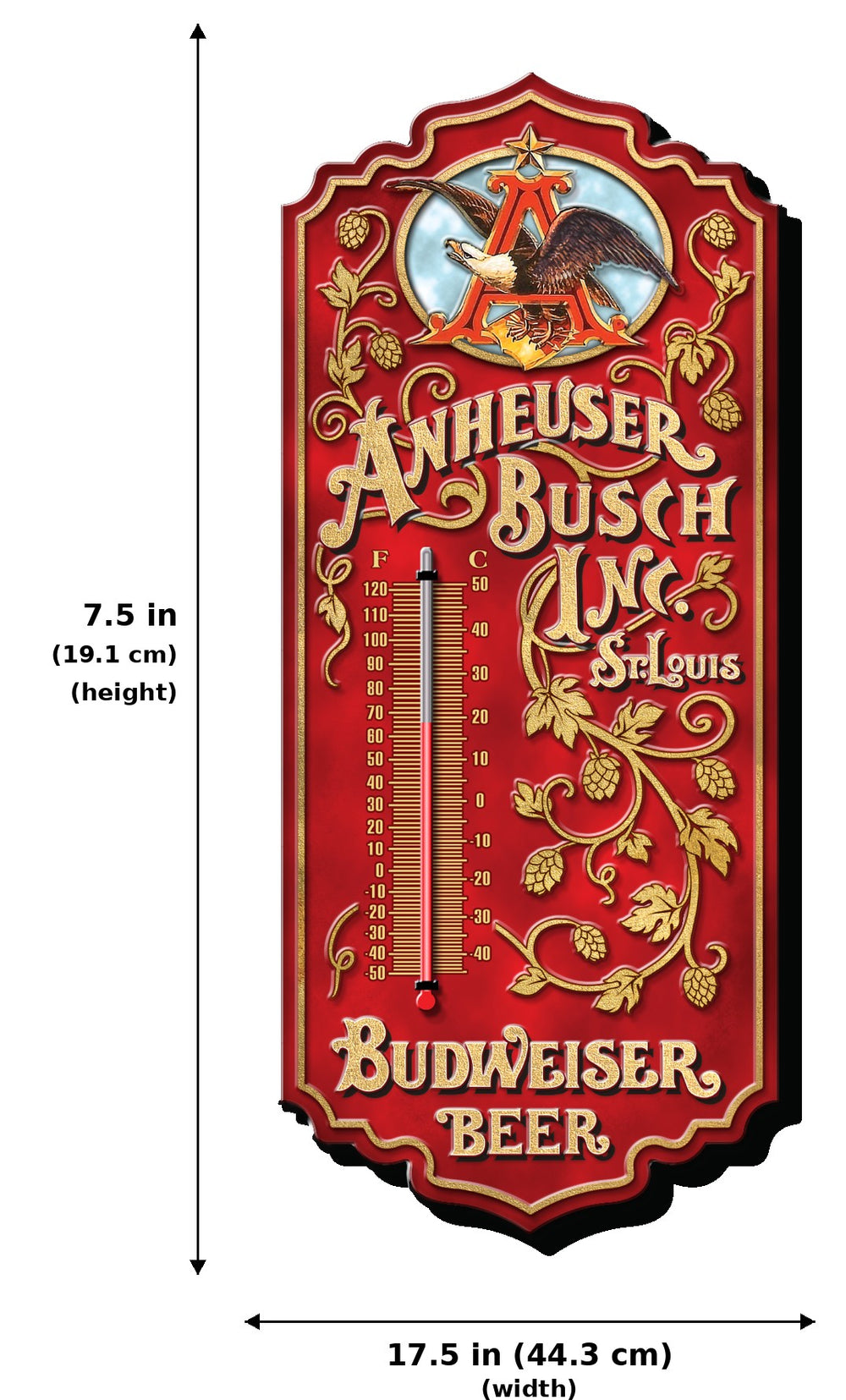 Thermometer - Anheuser-Busch - Measurements