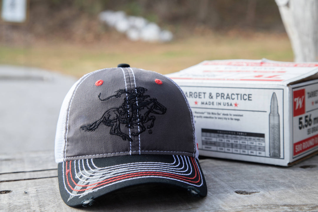 Winchester Horse and Rider Light Gray Cap