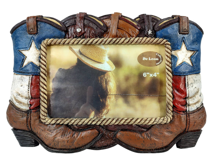 Patriotic Boots Texas Color Star 6” x 4” Picture Frame
